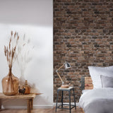 BB51116 Brickshire Residents Motif Bronze Brown Wallpaper