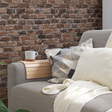 BB51116 Brickshire Residents Motif Bronze Brown Wallpaper