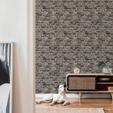 BB51117 Brickshire Residents Motif Bronze Brown Wallpaper