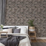 BB51117 Brickshire Residents Motif Bronze Brown Wallpaper
