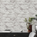 BB51118 Brickshire Residents Motif Silver Grey Wallpaper