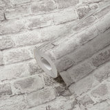 BB51118 Brickshire Residents Motif Silver Grey Wallpaper