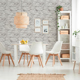 BB51118 Brickshire Residents Motif Silver Grey Wallpaper
