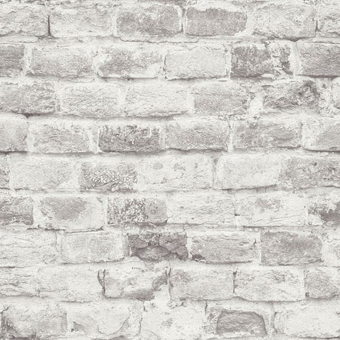 BB51118 Brickshire Residents Motif Silver Grey Wallpaper