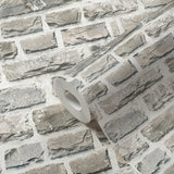 BB51122 Stone Symphony Motif Silver Grey Wallpaper