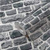 BB51123 Stone Symphony Motif Silver Grey Wallpaper
