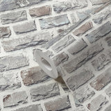 BB51124 Stone Symphony Motif Silver Grey Wallpaper