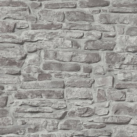BB51125 Stone Symphony Motif Silver Grey Wallpaper