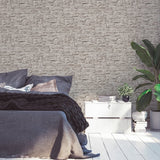 BB51126 Stone Symphony Motif Silver Grey Wallpaper