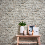 BB51130 Stone Symphony Motif Silver Grey Wallpaper