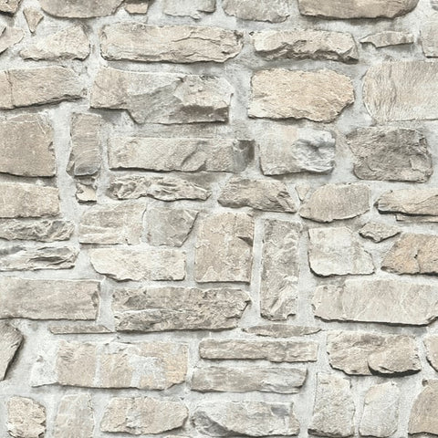 BB51130 Stone Symphony Motif Silver Grey Wallpaper