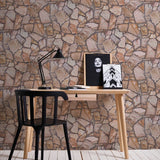 BB51136 Claystone Cottage Motif Beige Wallpaper