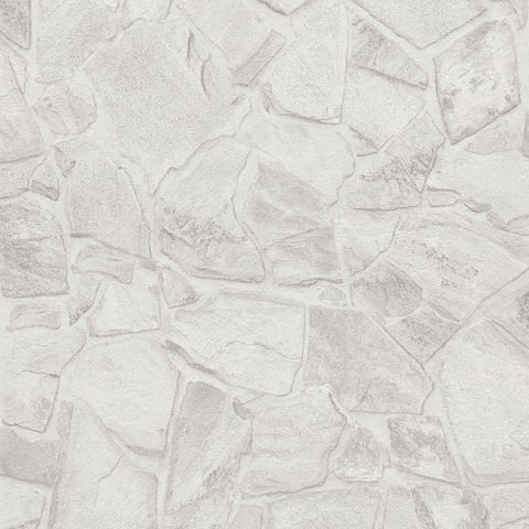BB51139 Petrified Paradise Motif White Wallpaper