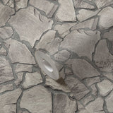 BB51140 Petrified Paradise Motif Silver Grey Wallpaper