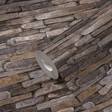 BB51145 Rocky Retreat Motif Bronze Brown Wallpaper