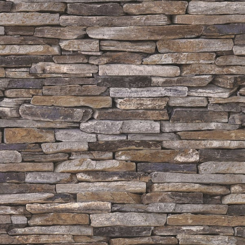 BB51145 Rocky Retreat Motif Bronze Brown Wallpaper