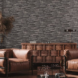 BB51146 Rocky Retreat Motif Silver Grey Wallpaper