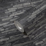 BB51146 Rocky Retreat Motif Silver Grey Wallpaper
