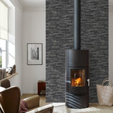 BB51146 Rocky Retreat Motif Silver Grey Wallpaper
