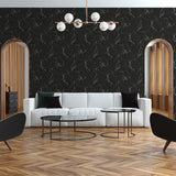 BB51157 Luxurious Marble Motif Black Wallpaper