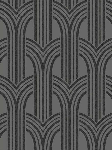 BD50420 Deco Arches Pewter and Galaxy Wallpaper
