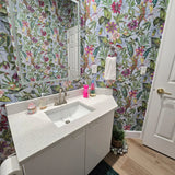 BL1701 Multicolor blue Jungle Tropical flower rainforest leaves frogs lizards Wallpaper