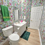 BL1701 Multicolor blue Jungle Tropical flower rainforest leaves frogs lizards Wallpaper