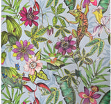 BL1701 Multicolor blue Jungle Tropical flower rainforest leaves frogs lizards Wallpaper