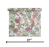 BL1702 Multicolor white Jungle Tropical flower rainforest leaves frogs lizard Wallpaper
