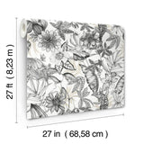 BL1703 Rainforest White Charcoal Wallpaper