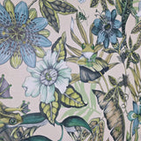 BL1705 Beige blue green Jungle Tropical flower rainforest leaves frogs lizard Wallpaper