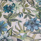 BL1705 Beige blue green Jungle Tropical flower rainforest leaves frogs lizard Wallpaper