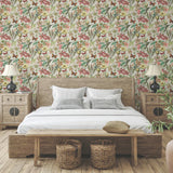 BL1724 Butterfly House Light Taupe Coral Wallpaper