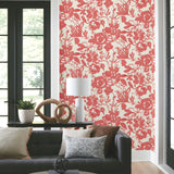 BL1731 Brushstroke Floral Coral Wallpaper
