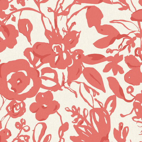 BL1731 Brushstroke Floral Coral Wallpaper