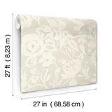 BL1735 Brushstroke Floral Taupe Wallpaper
