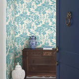 BL1736 Brushstroke Floral Aqua Wallpaper