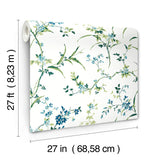 BL1744 Blossom Branches White Blue Wallpaper