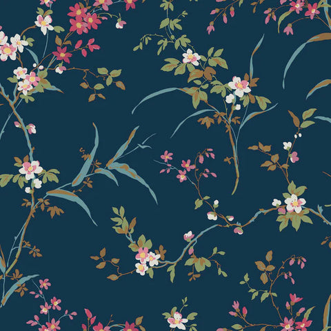 BL1745 Blossom Branches Navy Wallpaper