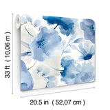 BL1773 Watercolor Bouquet Blue Wallpaper