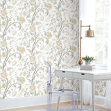 BL1783 Teahouse Floral Neutrals Wallpaper