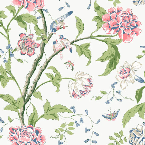 BL1785 Teahouse Floral White Blush Wallpaper