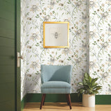 BL1793 Dream Blossom White Green Wallpaper