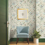 BL1794 Dream Blossom Taupe Aqua Wallpaper