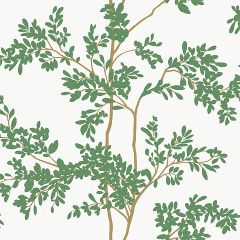 BL1801 Lunaria Silhouette White Green Wallpaper