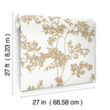 BL1806 Lunaria Silhouette White Gold Wallpaper