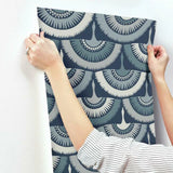 BO6642 Feather Fringe Navy Wallpaper