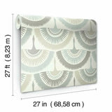 BO6643 Feather Fringe Neutral Blue Wallpaper