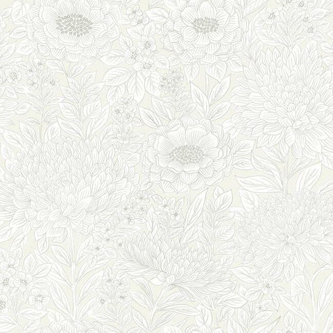 BW3921 Wood Block Blooms Wallpaper