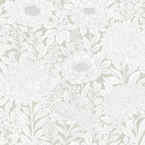 BW3922 Wood Block Blooms Wallpaper